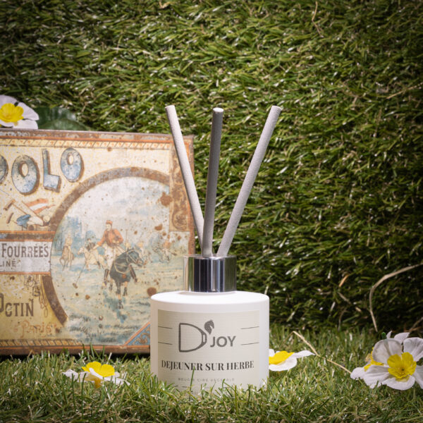 Diffuseur DJOY dejeuner sur herbe , fragrance herbe fraiche et rosée du matin inspirée du monde du chevalet de la nature.