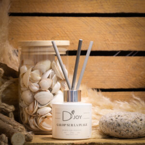 Diffuseur DJOY galop sur la plage , senteur fraîche et marine inspirée des balades a cheval au bord de la mer.