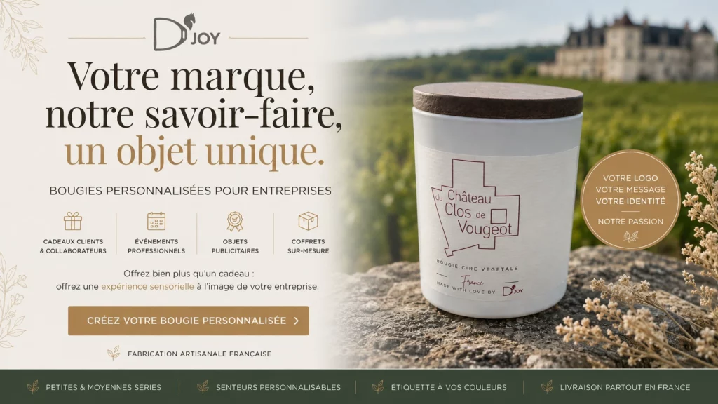 Bougie personnalisée pour entreprise, Bougie publicitaire avec logo - Réservé aux professionnels